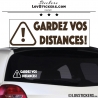 Sticker GARDEZ VOS DISTANCES ! avec Paneau Danger