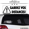 Sticker GARDEZ VOS DISTANCES ! avec Paneau Danger