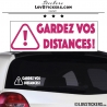 Sticker GARDEZ VOS DISTANCES ! avec Paneau Danger