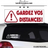 Sticker GARDEZ VOS DISTANCES ! avec Paneau Danger