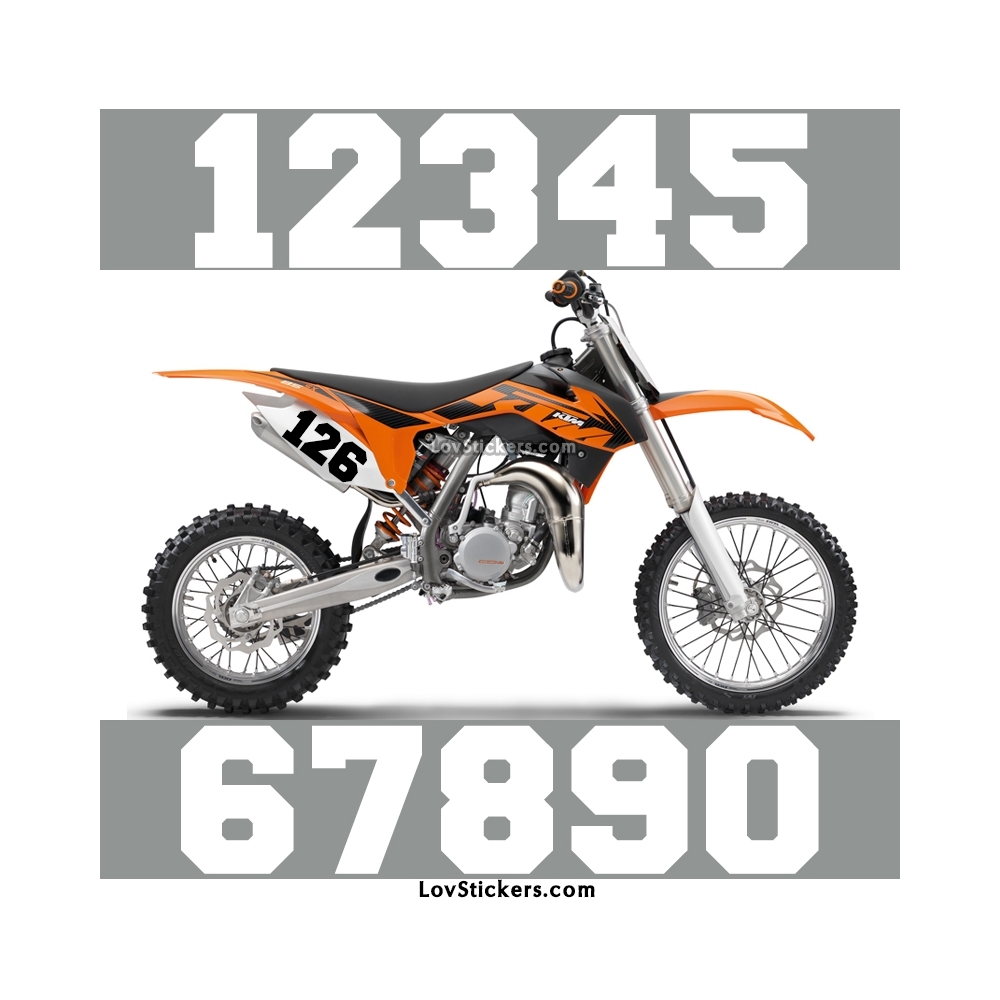 2 Numeros - Font 009 - Nombre adhesif Racing Moto Quad VTT