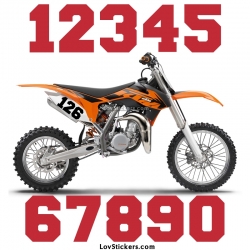 2 Numeros - Font 009 - Nombre adhesif Racing Moto Quad VTT