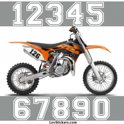 2 Numeros - Font 010 - Nombre adhesif Racing Moto Quad VTT