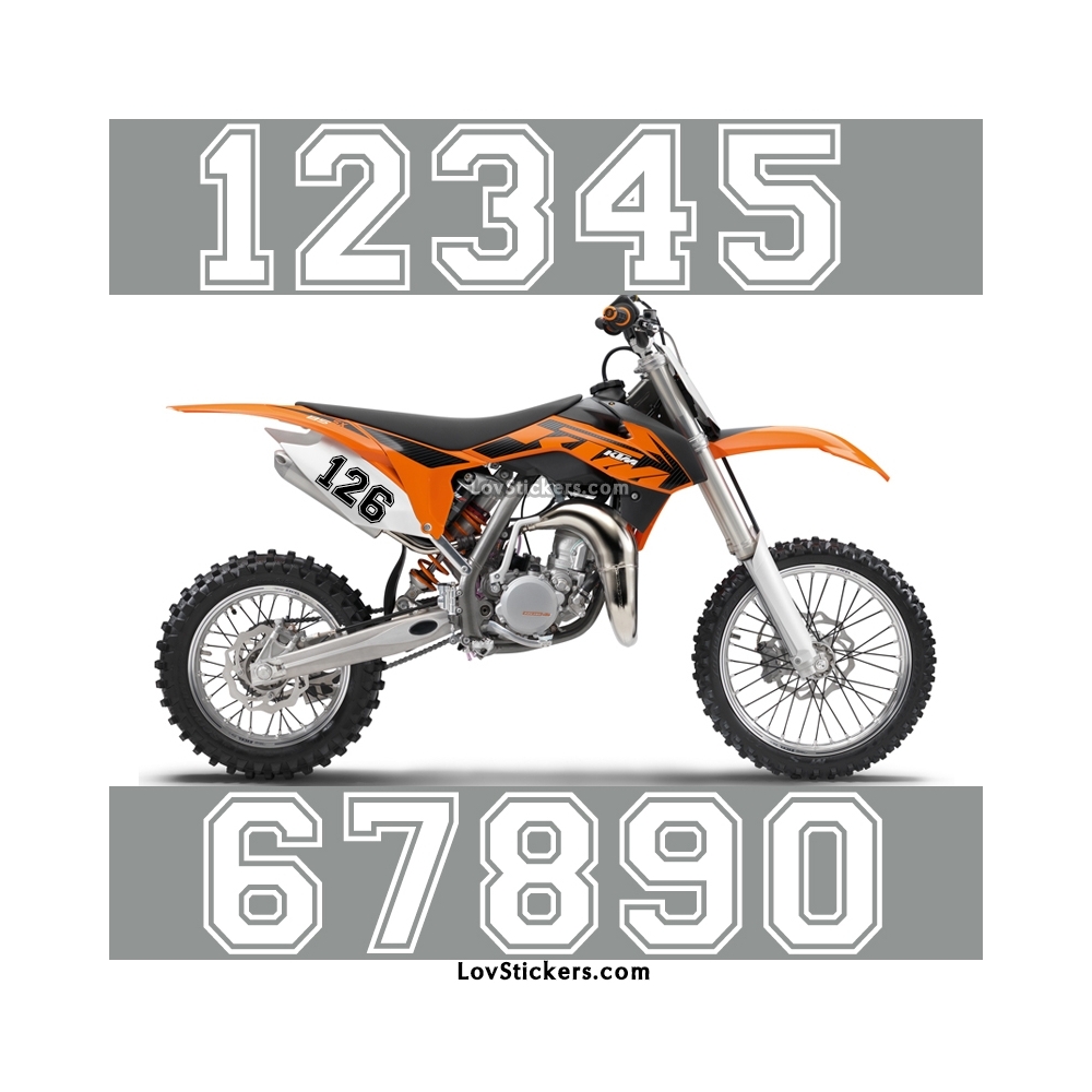 2 Numeros - Font 010 - Nombre adhesif Racing Moto Quad VTT