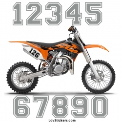 2 Numeros - Font 010 - Nombre adhesif Racing Moto Quad VTT