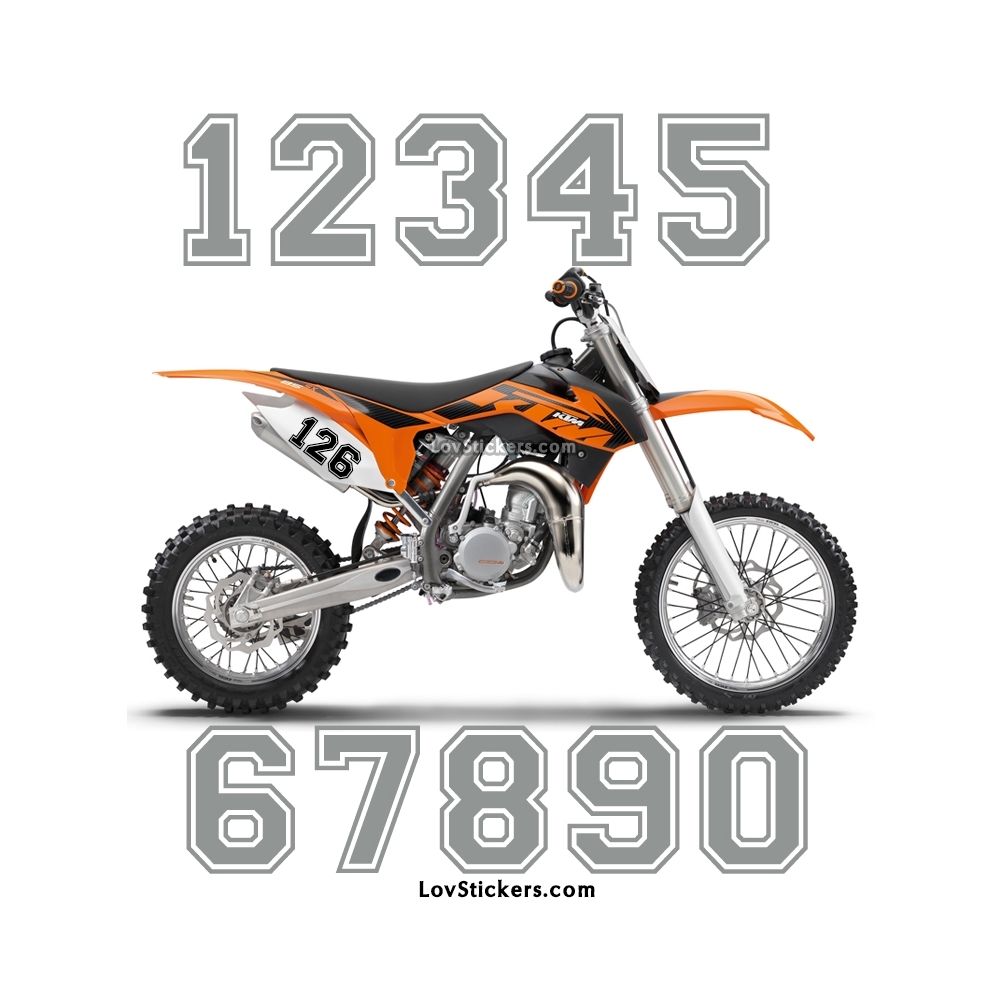 2 Numeros - Font 010 - Nombre adhesif Racing Moto Quad VTT