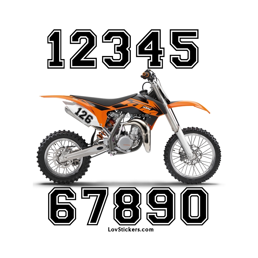 2 Numeros - Font 010 - Nombre adhesif Racing Moto Quad VTT