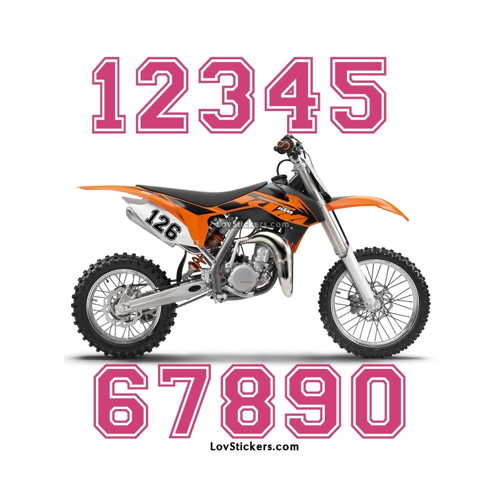 2 Numeros - Font 010 - Nombre adhesif Racing Moto Quad VTT