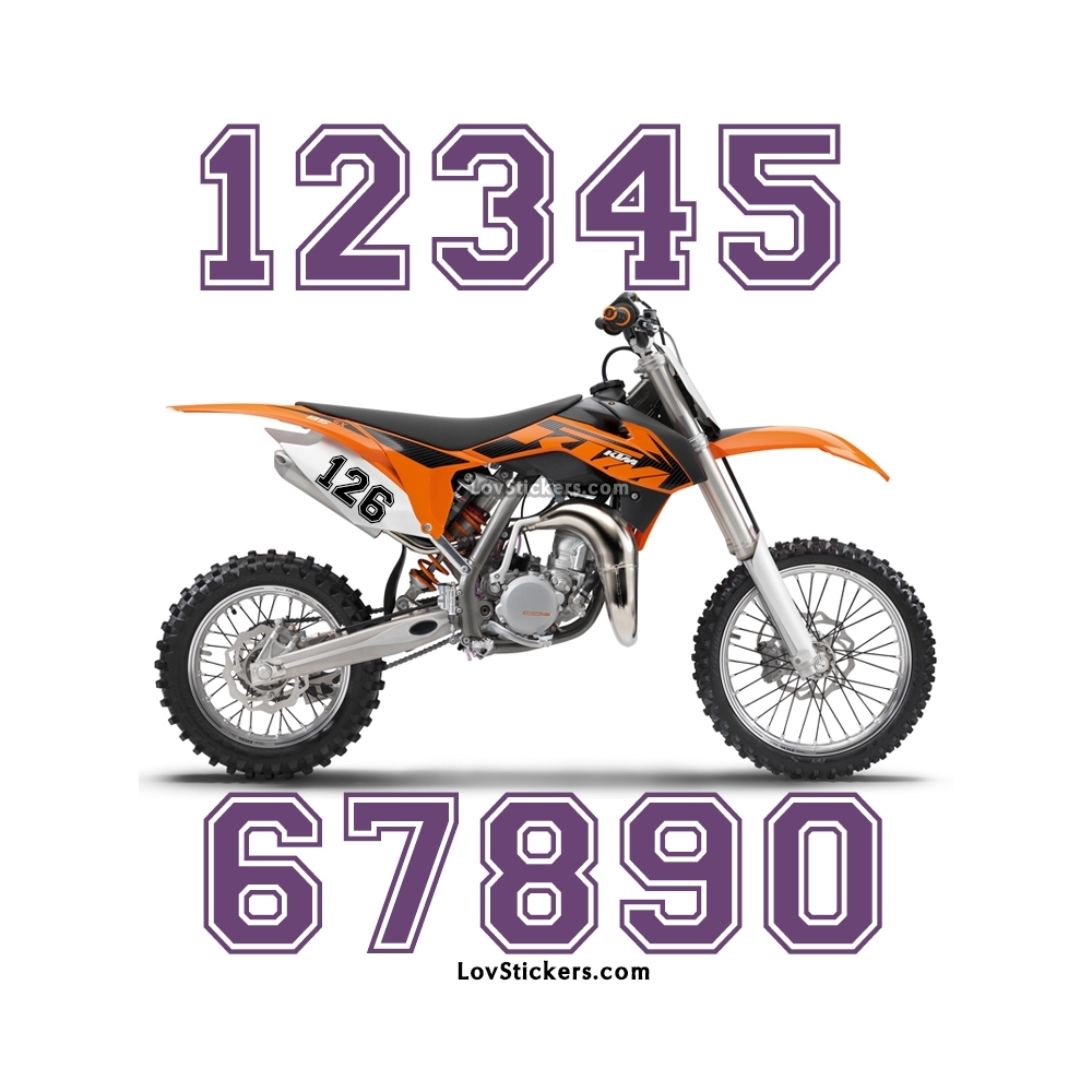 2 Numeros - Font 010 - Nombre adhesif Racing Moto Quad VTT
