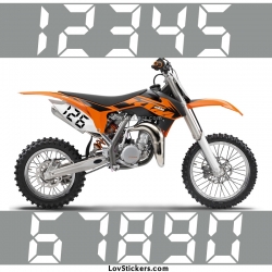 2 Numeros - Font 011 - Nombre adhesif Racing Moto Quad VTT