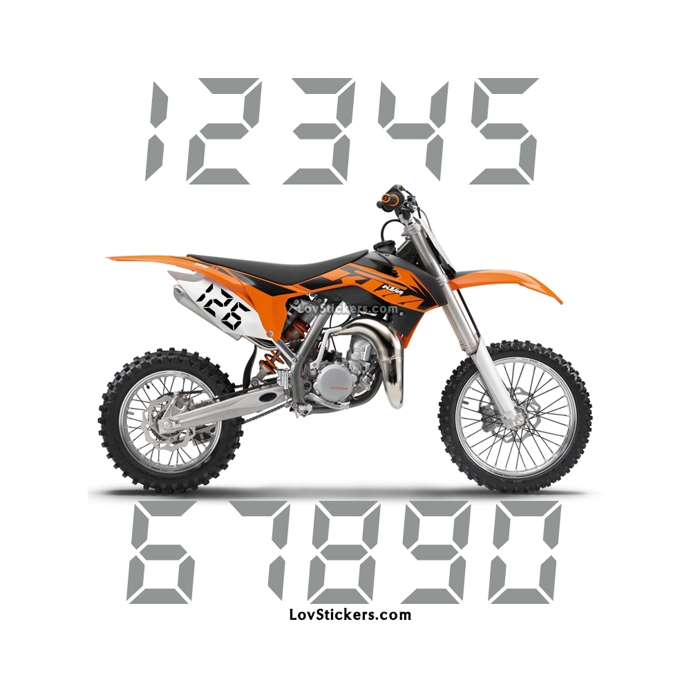 2 Numeros - Font 011 - Nombre adhesif Racing Moto Quad VTT