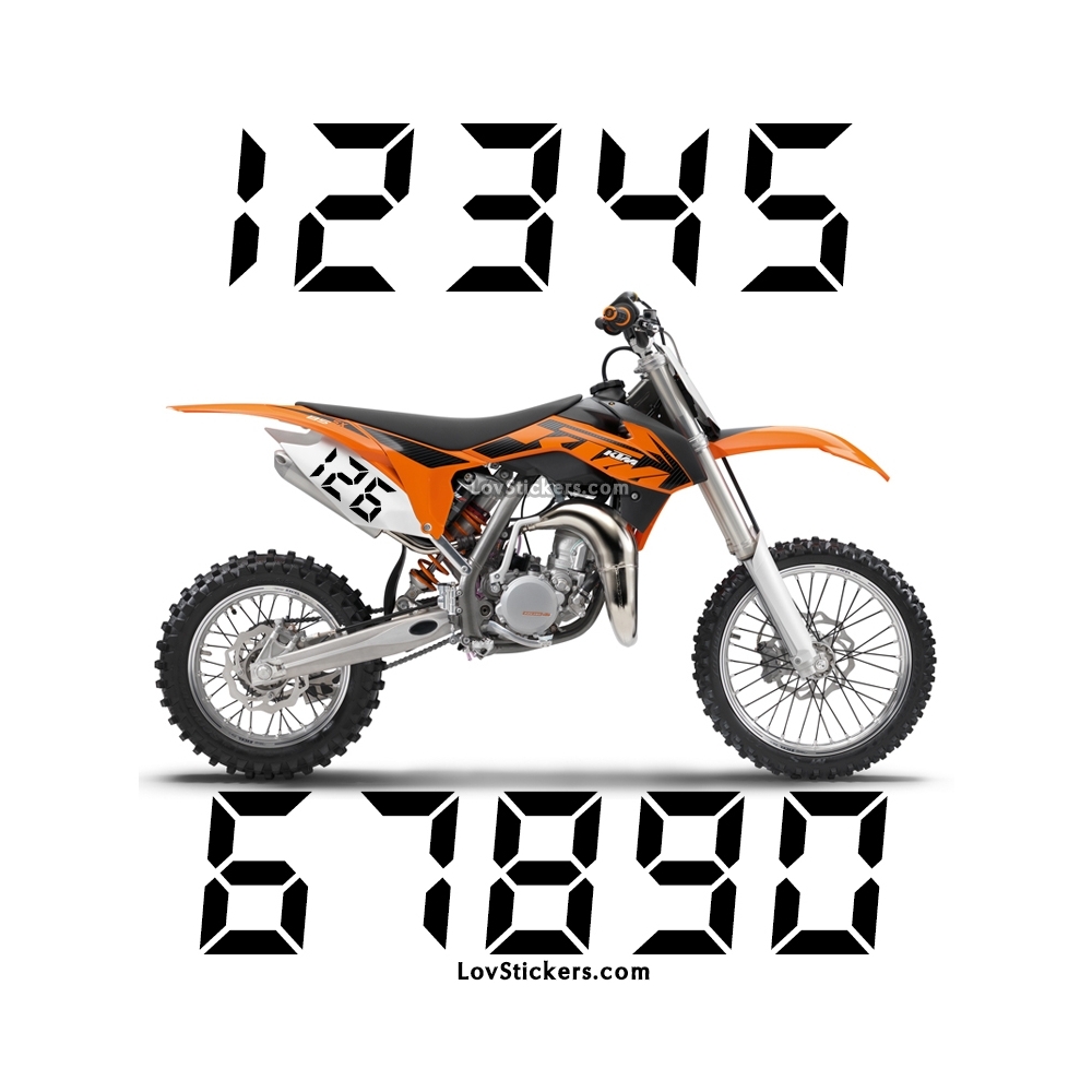 2 Numeros - Font 011 - Nombre adhesif Racing Moto Quad VTT