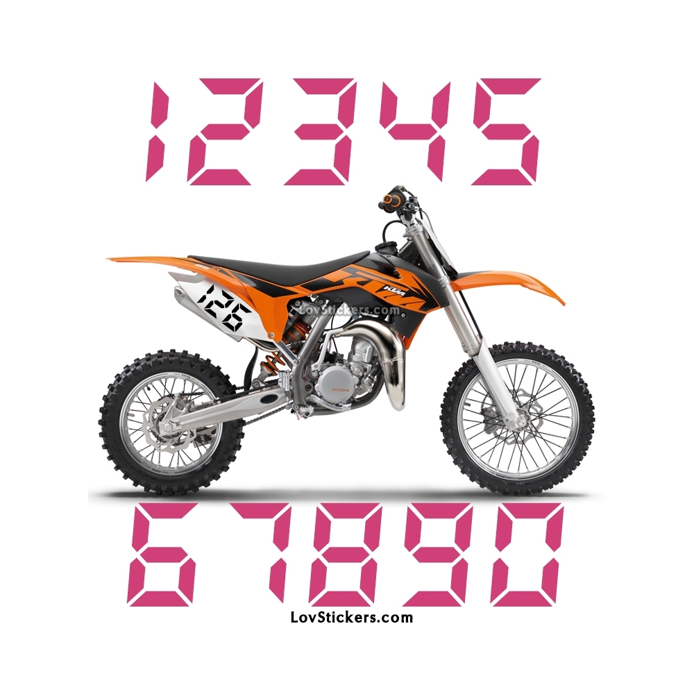 2 Numeros - Font 011 - Nombre adhesif Racing Moto Quad VTT