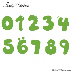 Stickers Chiffres - 10 Numeros Fantaisies pour enfants