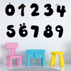 Stickers Chiffres - 10 Numeros Fantaisies pour enfants