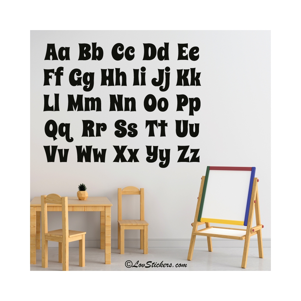 Sticker Alphabet - 2 tailles Disponibles - Décoration murale éducative