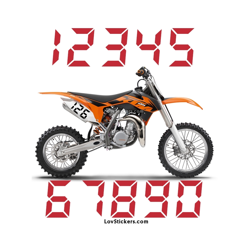 2 Numeros - Font 011 - Nombre adhesif Racing Moto Quad VTT