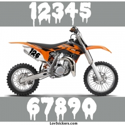 2 Numeros - Font 012 - Nombre adhesif Racing Moto Quad VTT