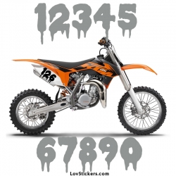 2 Numeros - Font 012 - Nombre adhesif Racing Moto Quad VTT