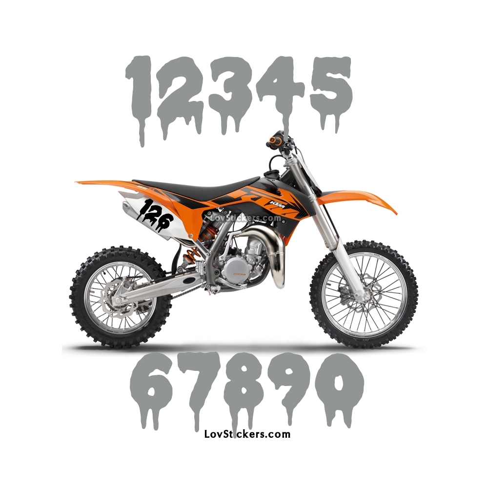 2 Numeros - Font 012 - Nombre adhesif Racing Moto Quad VTT