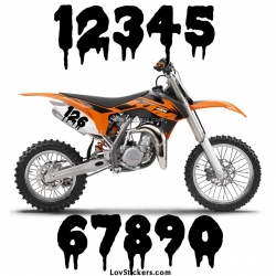 2 Numeros - Font 012 - Nombre adhesif Racing Moto Quad VTT