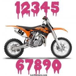 2 Numeros - Font 012 - Nombre adhesif Racing Moto Quad VTT