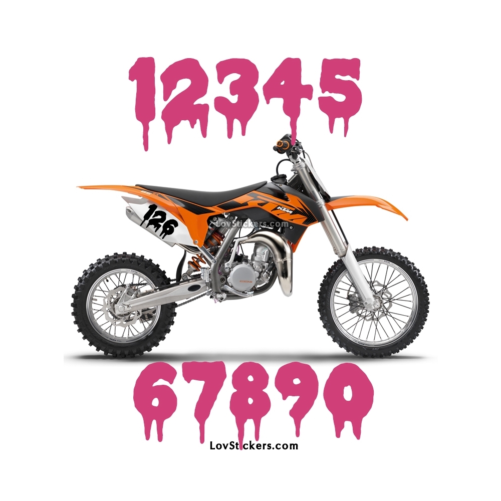 2 Numeros - Font 012 - Nombre adhesif Racing Moto Quad VTT
