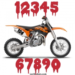 2 Numeros - Font 012 - Nombre adhesif Racing Moto Quad VTT