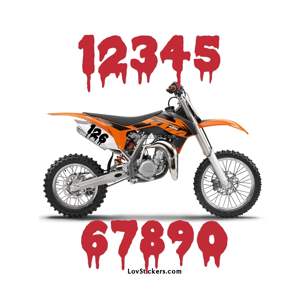 2 Numeros - Font 012 - Nombre adhesif Racing Moto Quad VTT