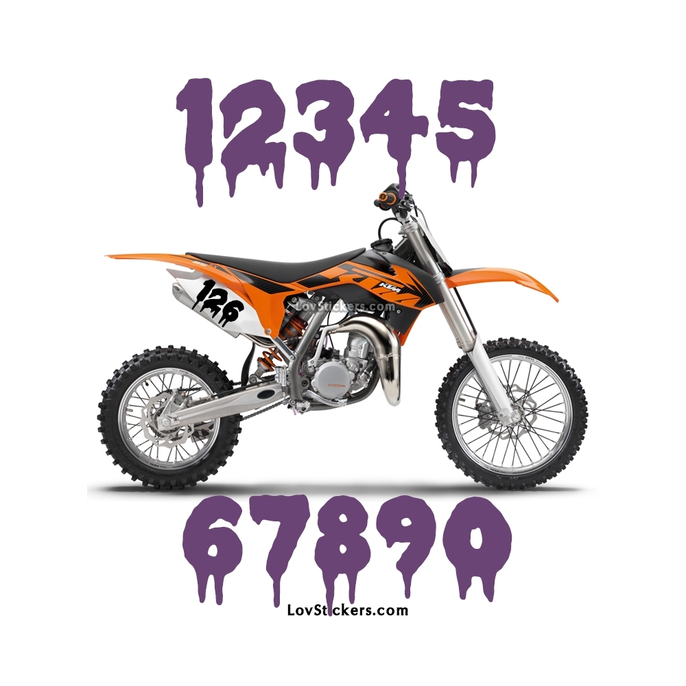 2 Numeros - Font 012 - Nombre adhesif Racing Moto Quad VTT