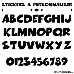 Font Boog - Stickers lettres et chiffres adhesif  - Autocollant voiture auto vitrine magasin