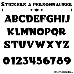 Font Litz - Stickers lettres et chiffres adhesif - Autocollant voiture auto vitrine magasin