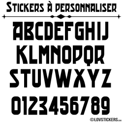 Stickers Font Trad - lettres et chiffres adhesif - Autocollant voiture auto vitrine magasin