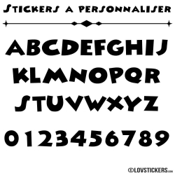 Font Block - Stickers lettres et chiffres adhesif - Autocollant voiture auto vitrine magasin