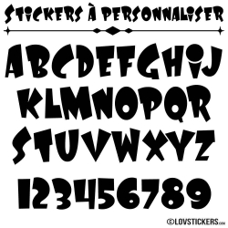 Stickers Font Laffy - Stickers lettres et chiffres adhesif - Autocollant voiture auto vitrine magasin