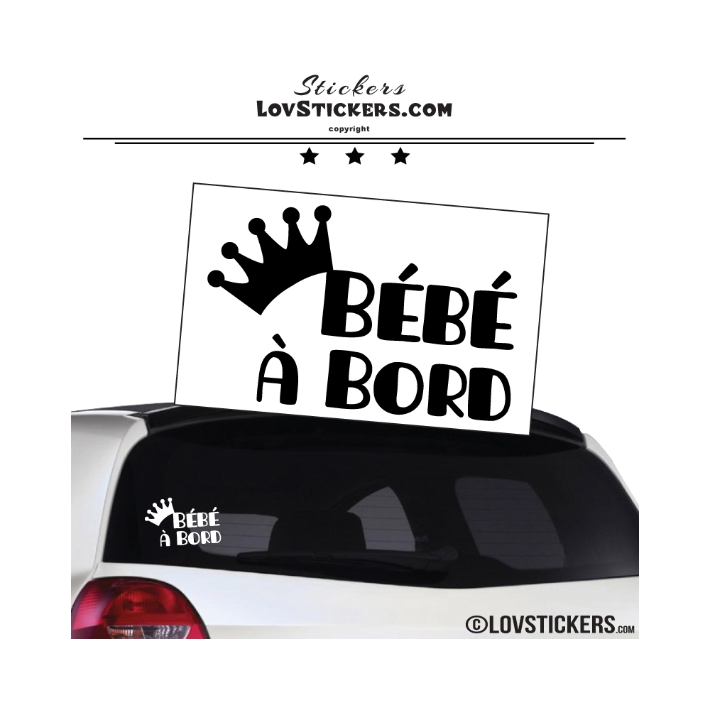 Sticker Bébé à Bord avec une couronne - LovStickers