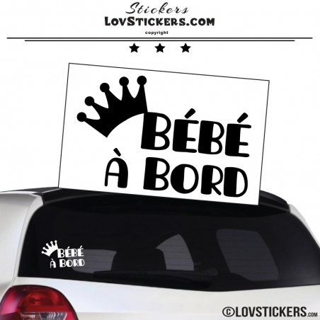 Sticker Bébé à Bord avec une couronne - LovStickers