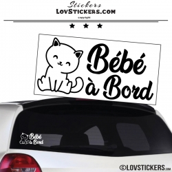 Autocollant bébé à bord Chat pour voiture