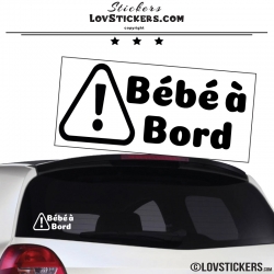 Sticker Bébé à Bord avec un Chat - LovStickers Couleur Exterieur Noir