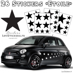 26 Stickers Etoiles Mixte - No1 - Deco auto voiture étoiles