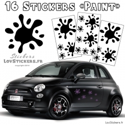16 Stickers Tache de Peinture  - Deco auto voiture