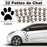 32 Stickers de Pattes de Chat largeur 35mm marron