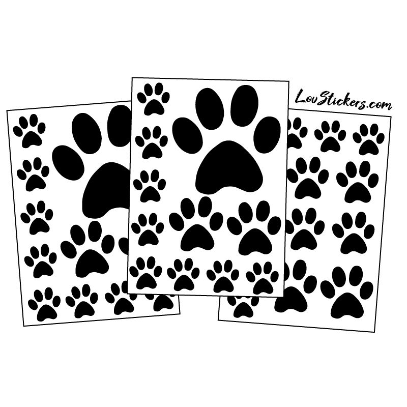 Kit de 32 Stickers Pattes de Chat - Autocollant Haute qualité Couleur  Exterieur Noir