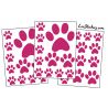 mix de 36 Stickers Pattes de Chat en taille de 3 à 10 cm rose fushia