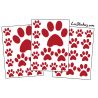 mix de 36 Stickers Pattes de Chat en taille de 3 à 10 cm rouge
