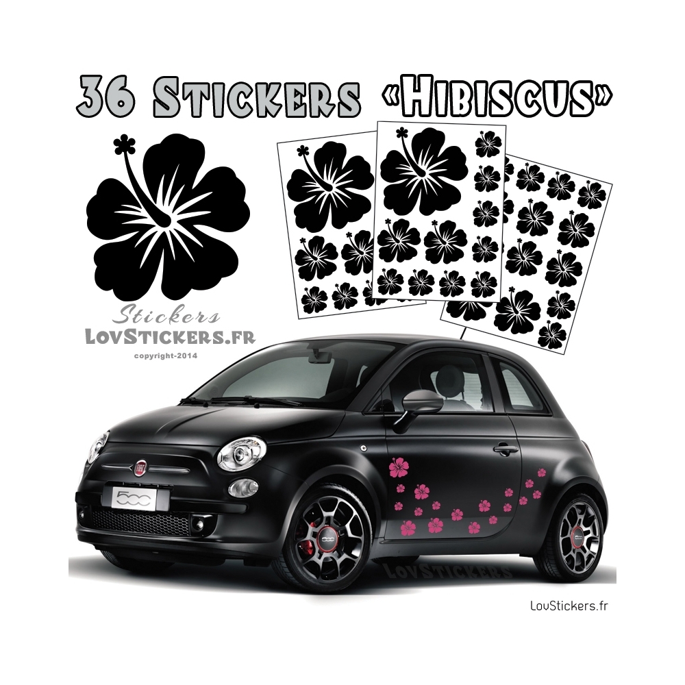 Hibiscus stickers deco pour voiture Hibiscus stickers deco pour voiture