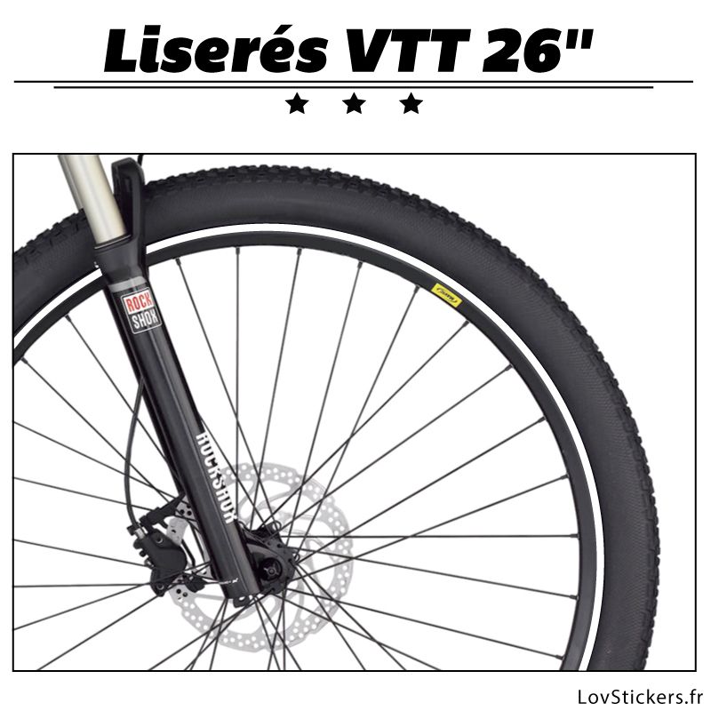 Liserets pour les jantes de VTT et de Velos Couleur Exterieur Blanc