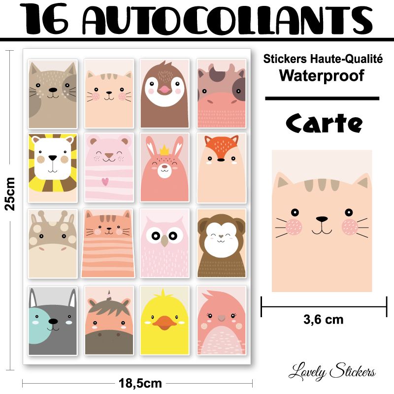 16 cartes autocollantes 16 cartes autocollantes