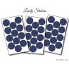 54 Stickers Ronds 3 cm - Motif pastille ronde