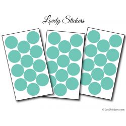 54 Stickers Ronds 3 cm - Motif pastille ronde